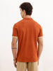 Solid Regular Fit Contrast Sleeve Polo T-Shirt | Rust