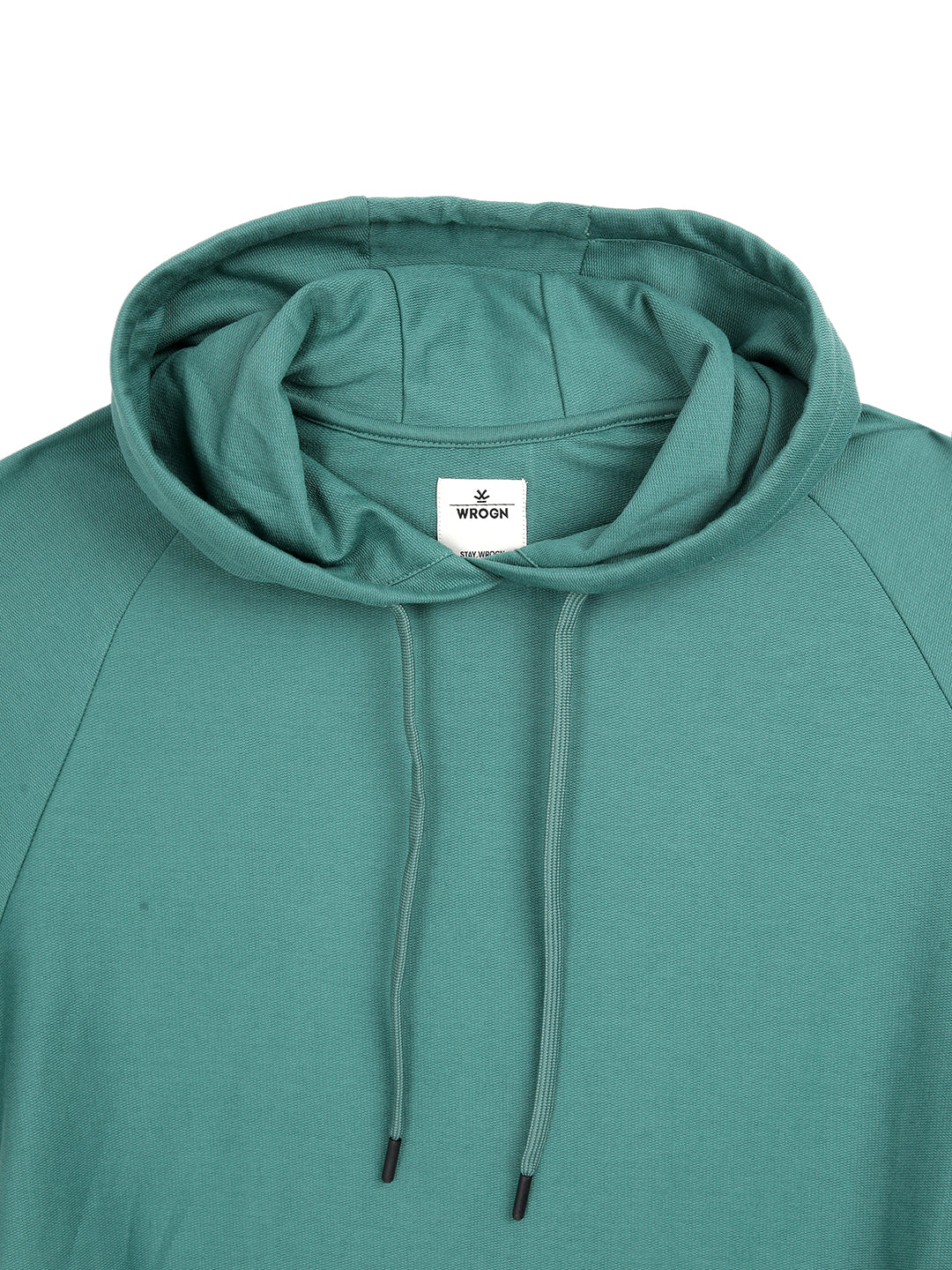 Solid Teal Half Sleeve Hooded T-Shirt