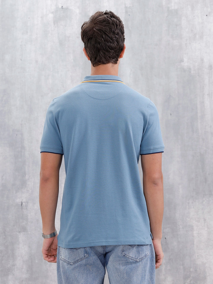 Slim Fit Polo With Contrast Tipping | Blue