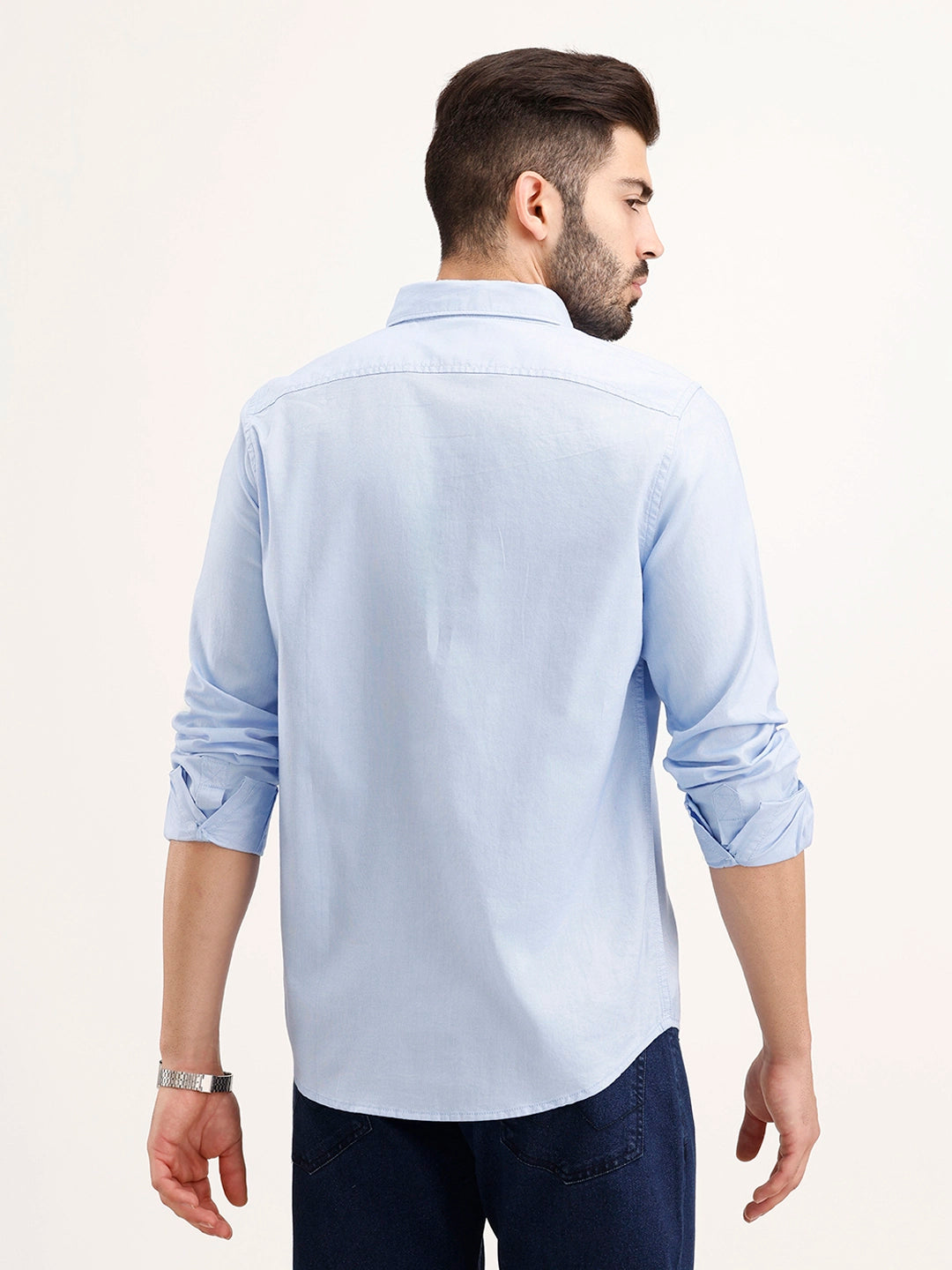 Regular Fit 100% Cotton Shirt | Light Blue