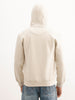 Classic Printed Zipper Hooded Sweatshirt | Beige