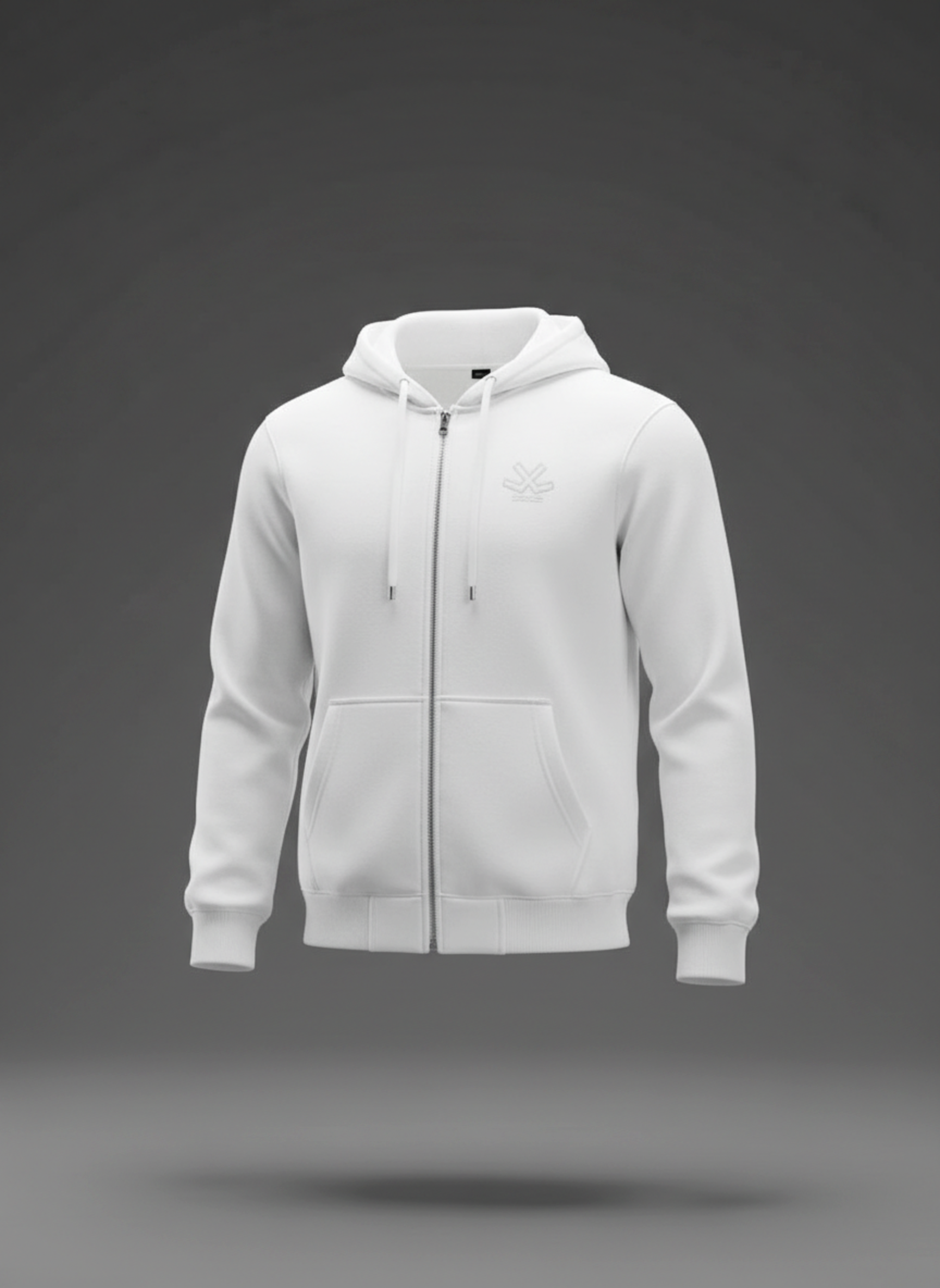 Men’s Solid Zip-Up Hoodie Sweatshirt | Snow White