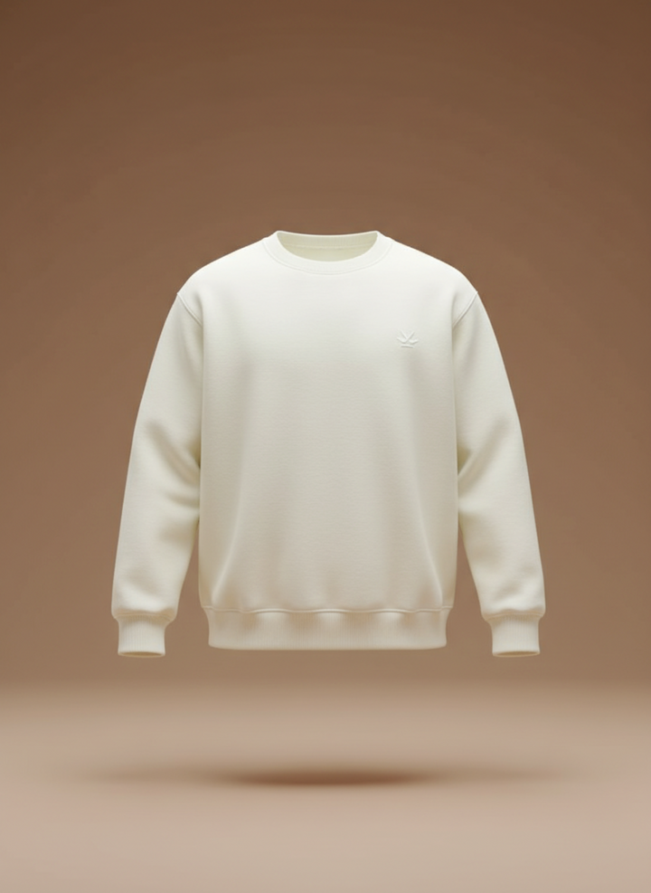 Men's Solid Casual Comfort Fit Sweatshirt | Aloe Wash