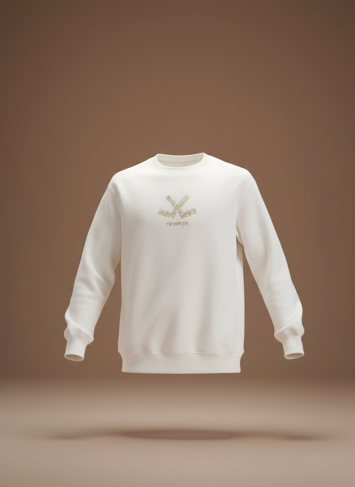 Men's Casual Branded Comfort Fit Sweatshirt  | Snow White