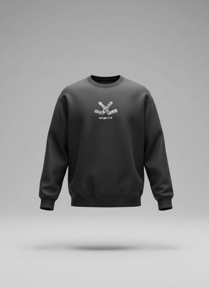 Men's Casual Branded Comfort Fit Sweatshirt  | Black