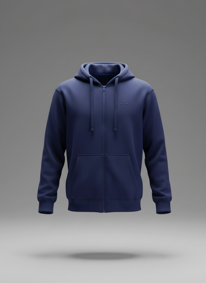 Men’s Solid Zip-Up Hoodie Sweatshirt | Blue