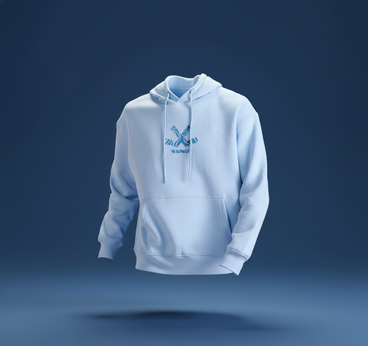 Men’s minimal powder blue hooded sweatshirt | Powder Blue