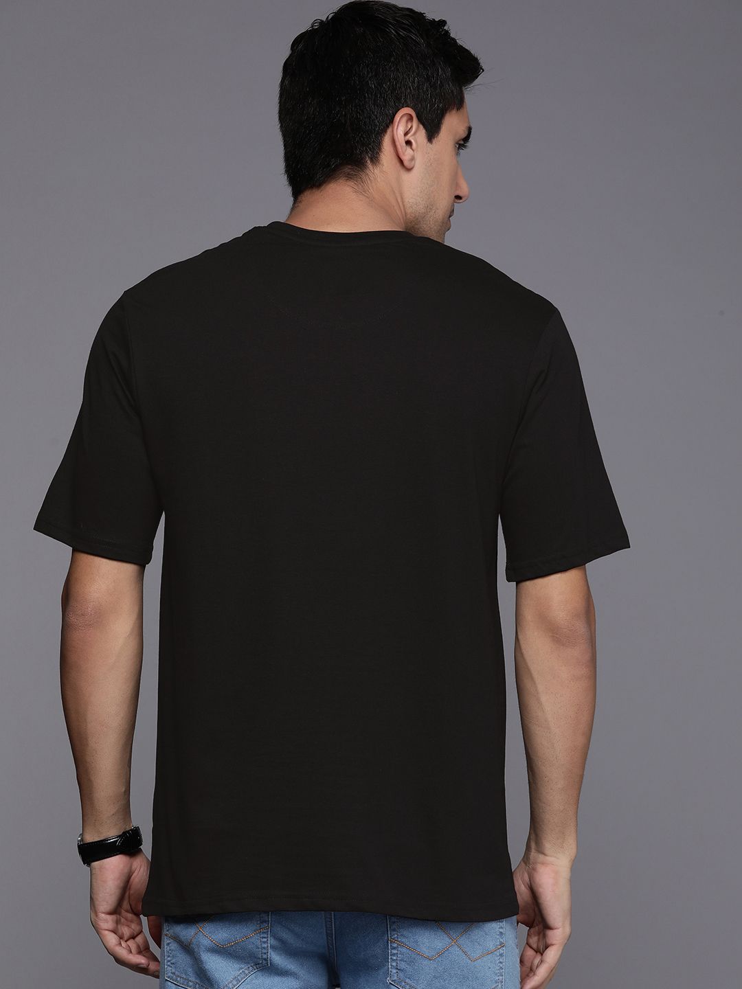 Single Strike Printed Black T-Shirt