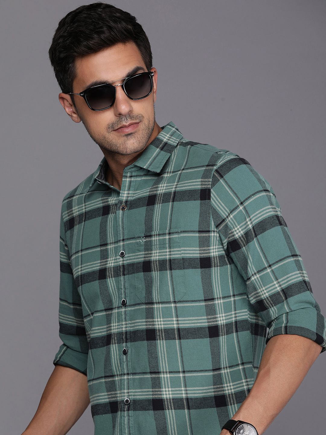 Green Blend Checked Shirt