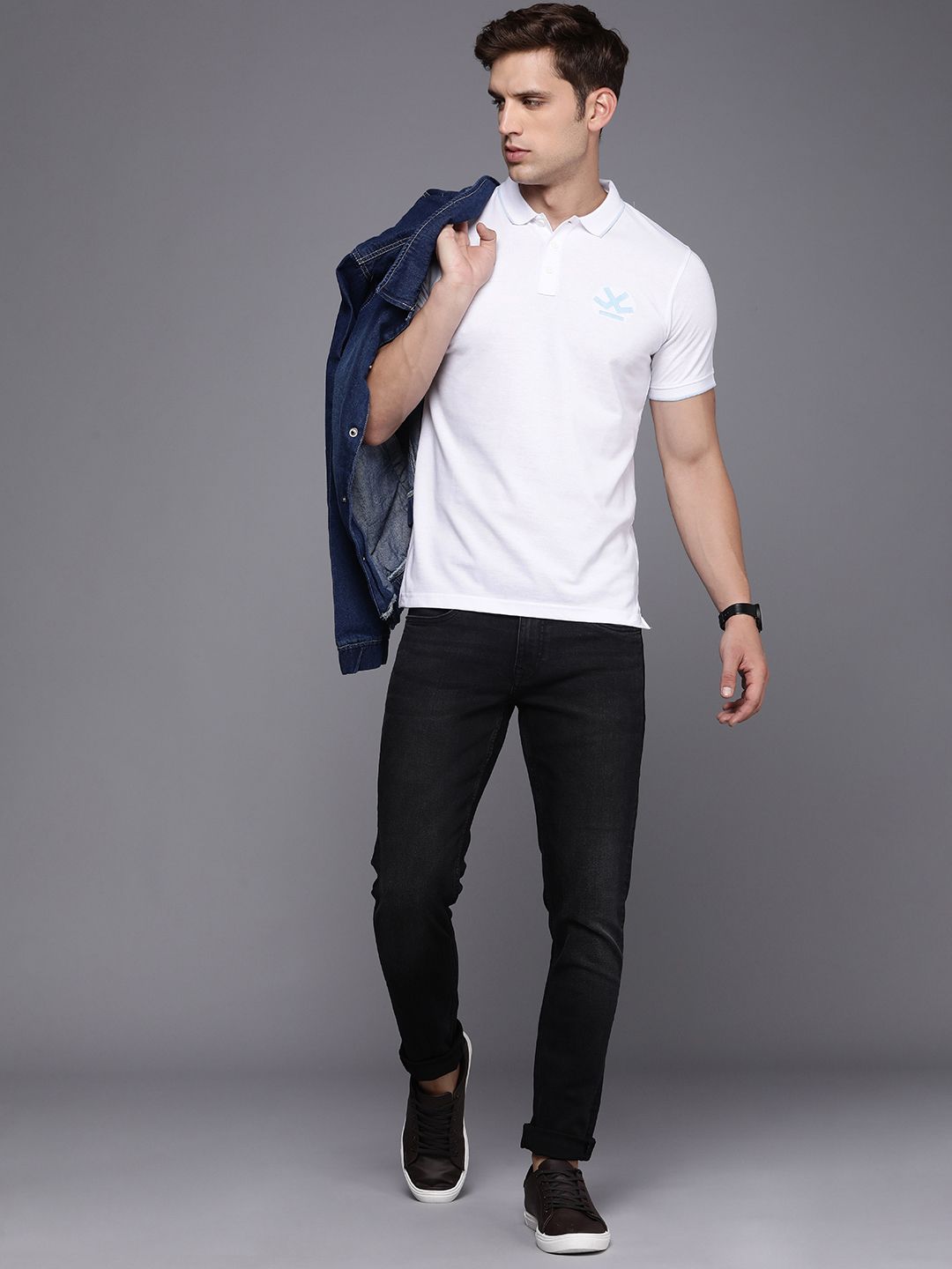 Bold White Polo Collar T-Shirt