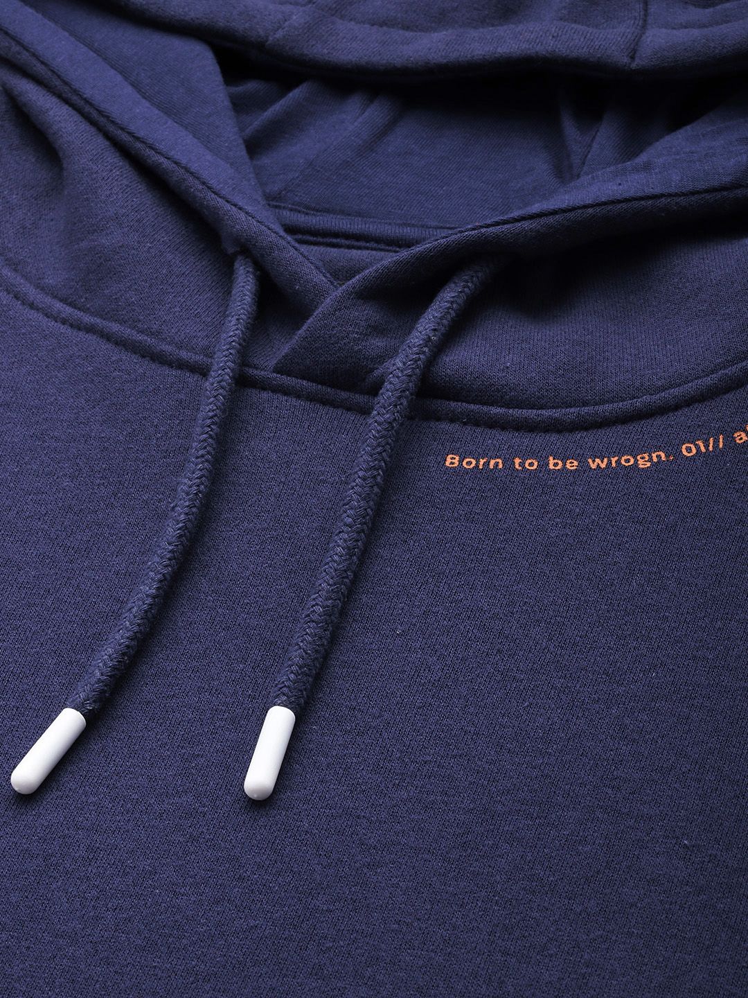 Zipped Navy Blue Hooded Sweatshirt