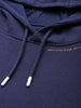 Zipped Navy Blue Hooded Sweatshirt