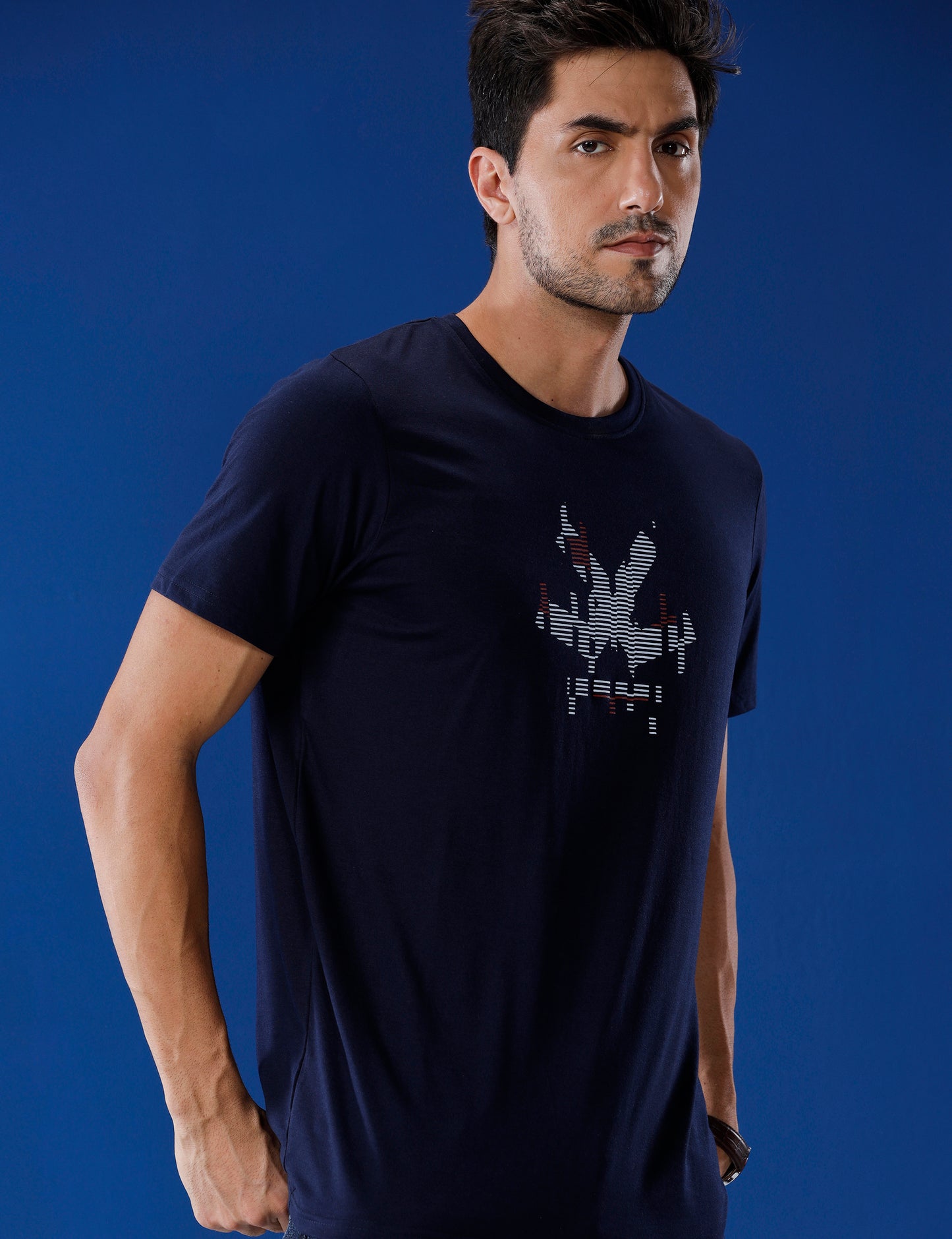 Classic Navy Chest Printed T-Shirt