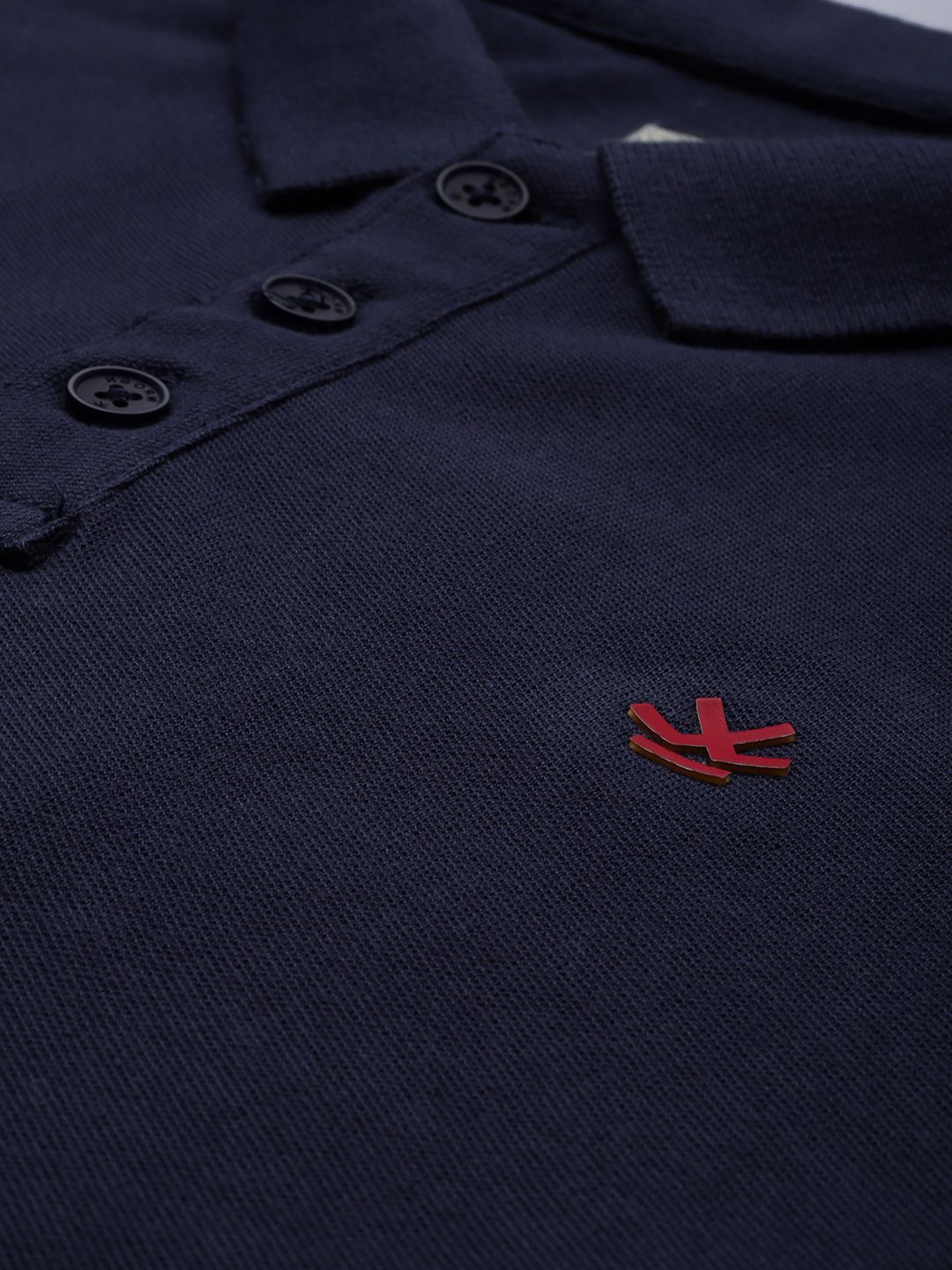 Basic Navy Polo Collar T-Shirt