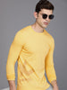 Basic Yellow Round Neck Printed T-Shirt