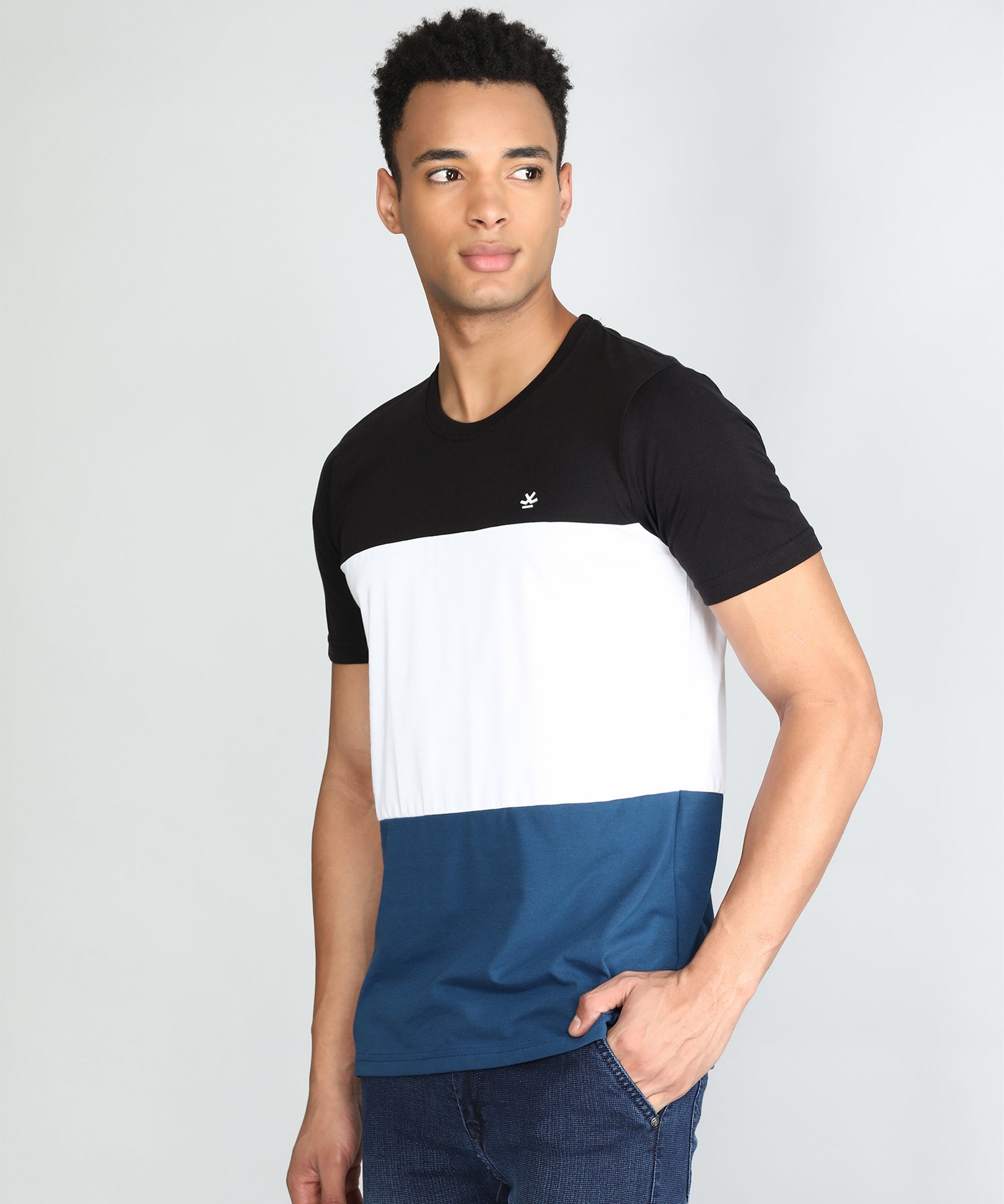 Basic Navy Cut And Sew T-Shirt