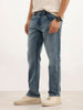 Washed Straight Fit Denim Jeans | Blue