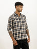 Slim Fit Checkered Full Sleeve Shirt | Black