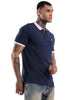 Contrast Collar Navy Polo T-Shirt