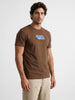 Slim Fit Patch Detail T-Shirt | Brown