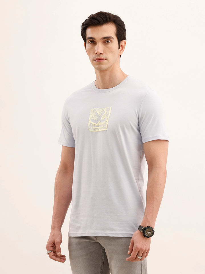 Slim Fit Puffer Printed T-Shirt | Blue