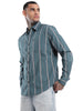 Elite White & Green Striped Shirt