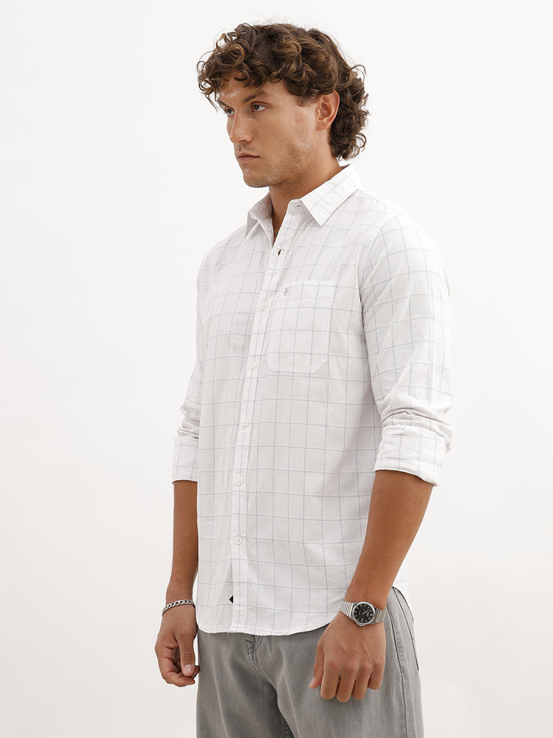 Slim Fit Full Sleeve Shirt | White