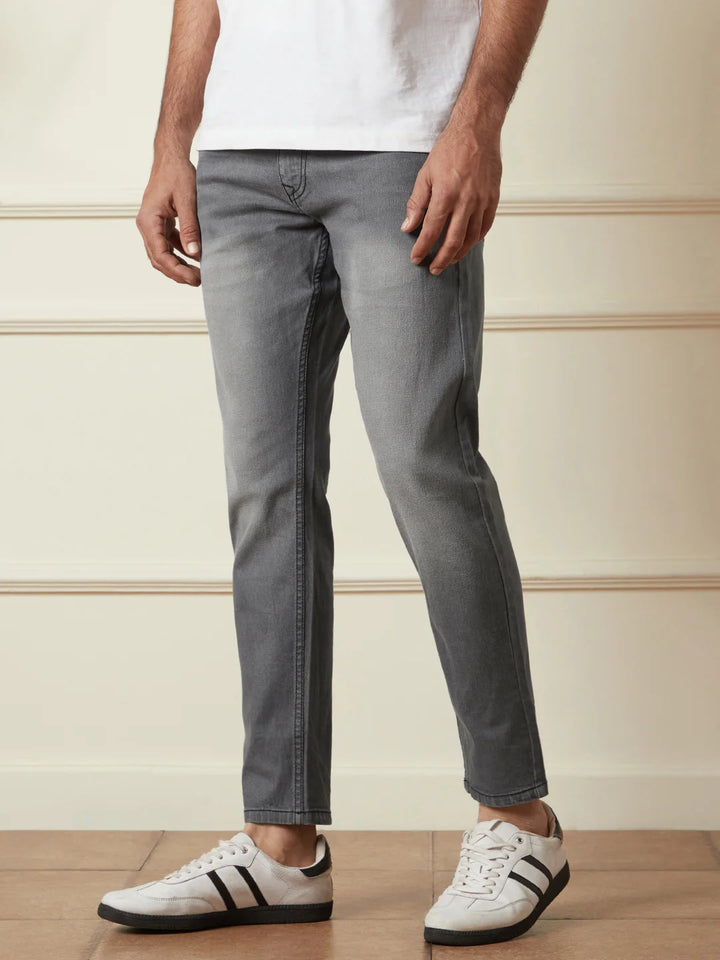 Vintage Wash Skinny Crop Jeans | Grey