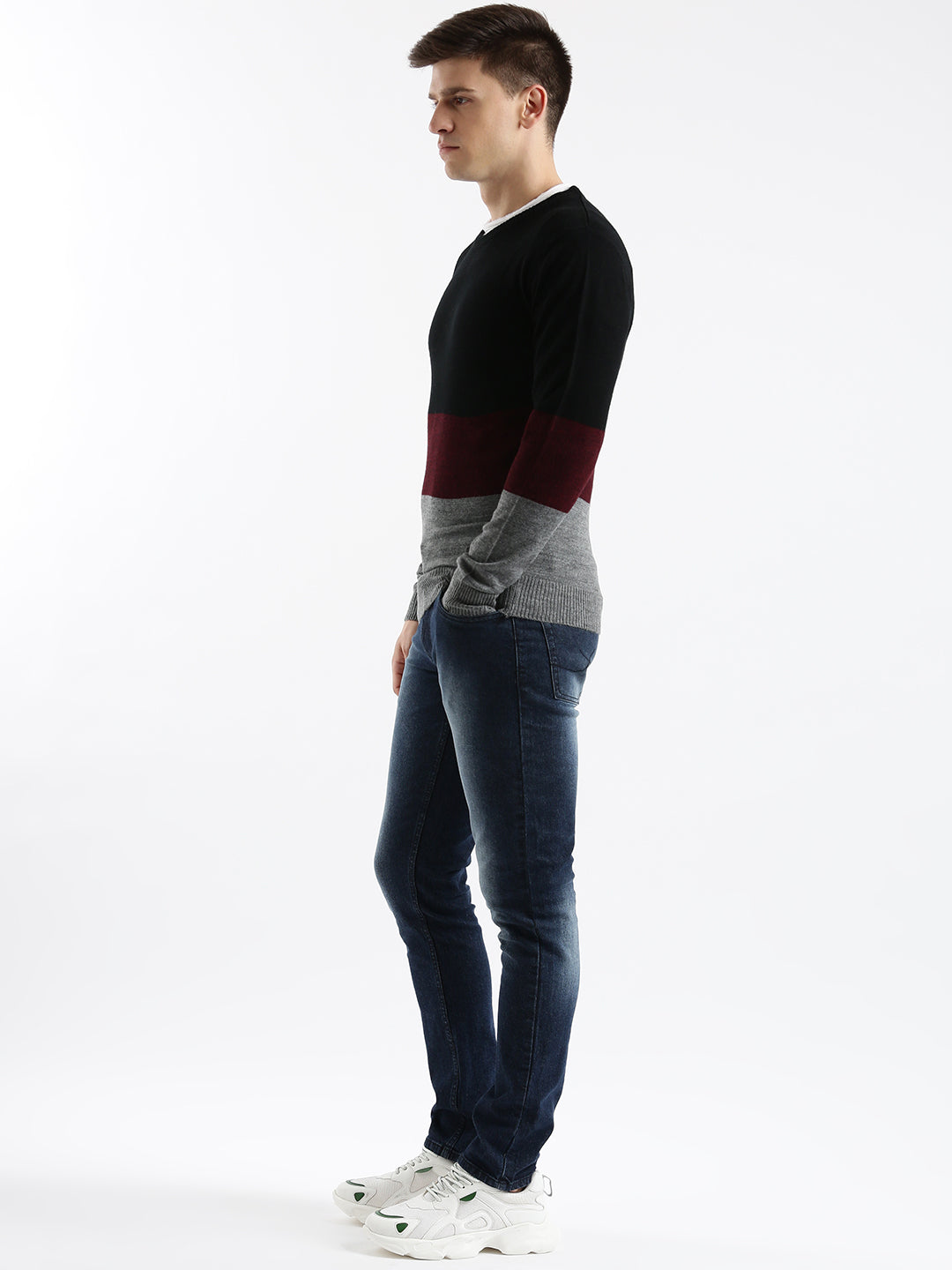 Colour-Blocked Wrogn Comfort Sweater