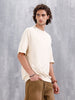 Solid Oversized Crew Neck T-shirt | Beige