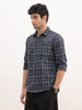 Slim Fit Checkered Full Sleeve Shirt | Blue