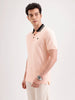 Jacquard Collar Polo T-Shirt  | Peach