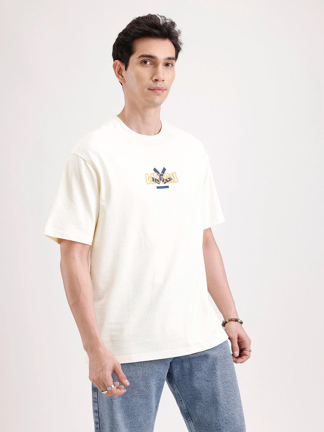 Classic Oversized Back Printed T-Shirt  | Yellow