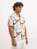 Resort Fit Textured AOP Shirt | Brown