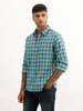 Regular Fit Full Sleeve Checkered Shirt | Teal