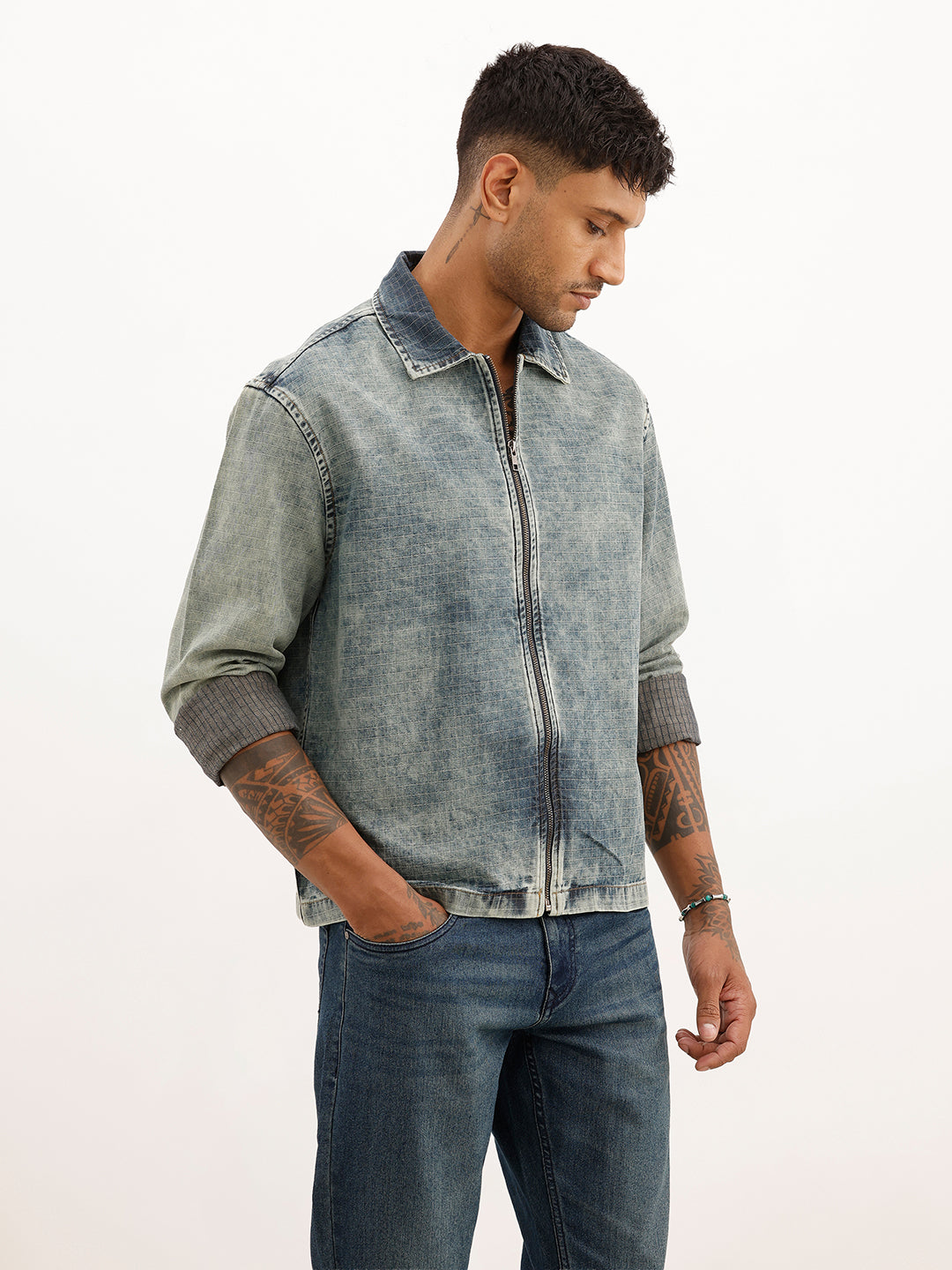 Regular Fit Tinted Overshirt | Light Blue | WSH01LSRE0373S