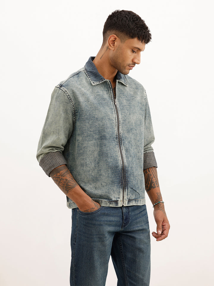 Regular Fit Tinted Overshirt | Light Blue