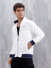 Men's Casual Zip-Up Jacket With Contrast Trim | White