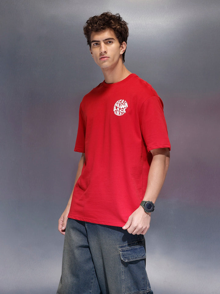 Men's Oversized Tee With Graphic  |  Red