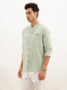 Solid Slim Fit Mandrin Collar Shirt | Grey