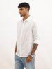 Slim Fit Textured Stripe Shirt | White