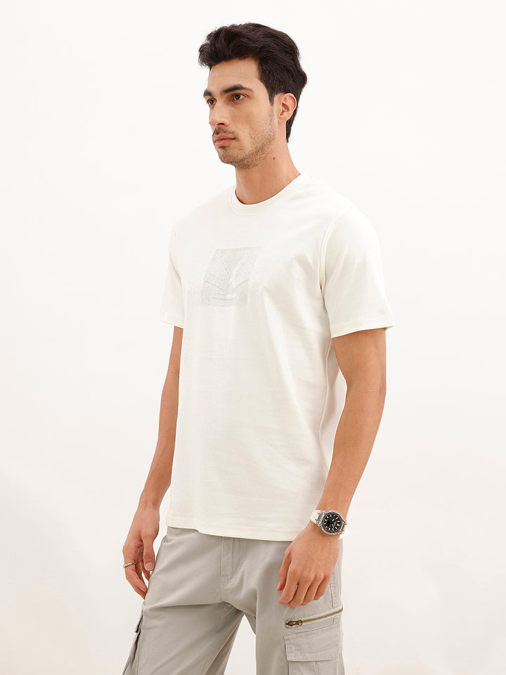 Solid Placement 3D Printed T-Shirt | Off White