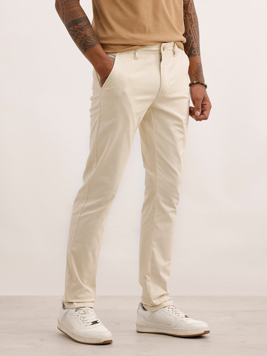 Classic Solid Slim Fit Trouser | Cream | WTR0200SL4048S