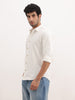 Slim Fit Solid Corduroy Shirt | White