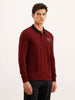 Slim Fit Contrast Collar Polo T-Shirt | Maroon