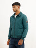 Solid Regular Fit Puffer Jacket | Dark Green