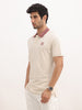 Classic Slim Fit Jacquard Collar Polo T-Shirt | Beige