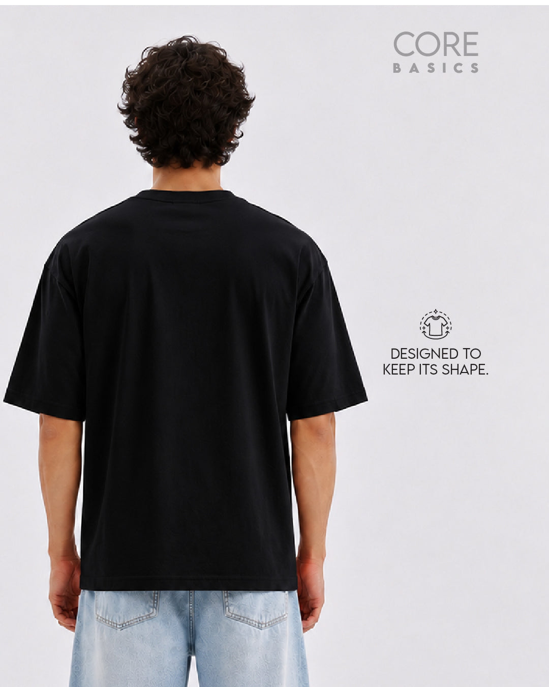Core Basics Oversized Fit T-Shirt | Essential | Black | WTS01HSSL1308W