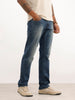 Faded Straight Fit Denim Jeans | Blue