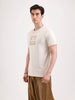 Solid Flock Printed T-Shirt   |  Beige